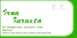 irma kurusta business card